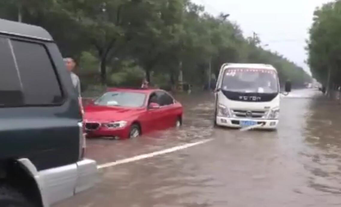 70秒｜一场大雨突袭济南，有人免费拖车，有人捞牌卖钱