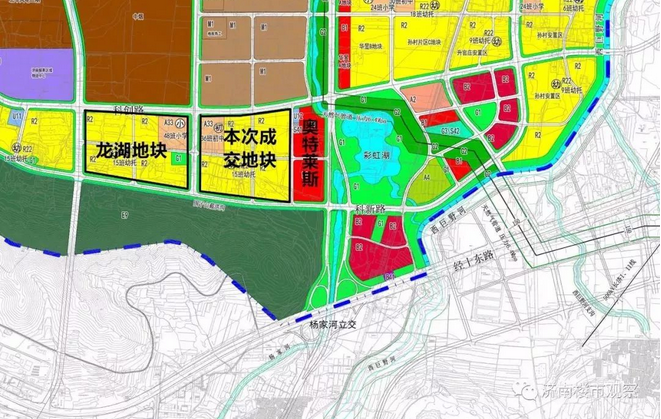 片区共计550076平米土地,5宗住宅用地,1宗商业用地,被华润置地济南