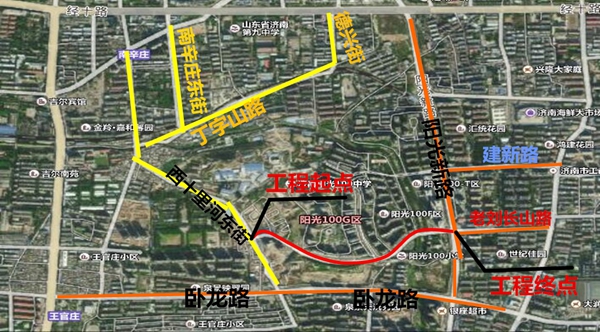 济南阳光100南侧道路建设18日开工 年底前竣工通车