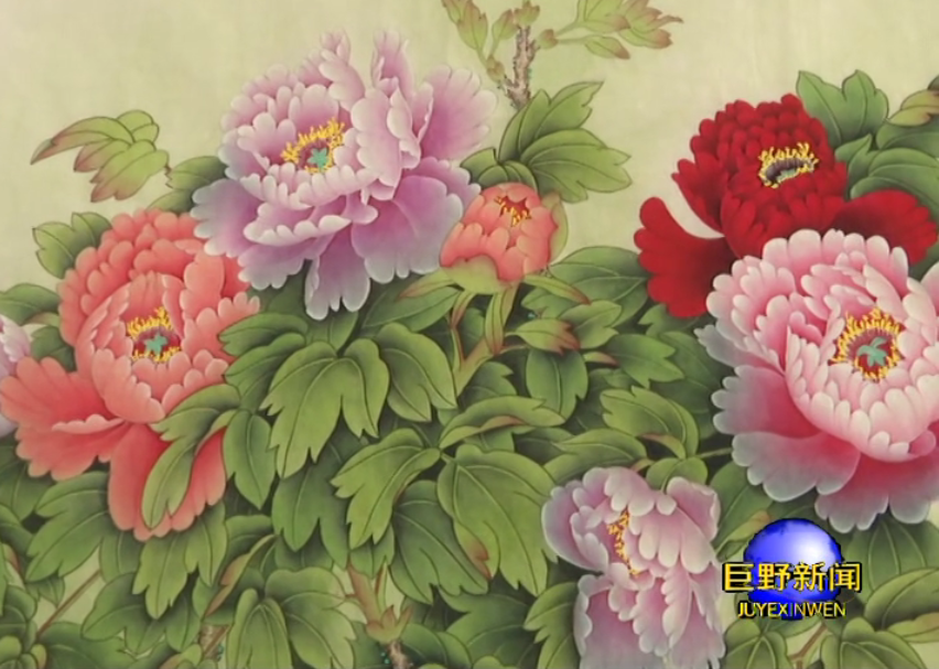 巨野花开岛城工笔牡丹传唱家乡美