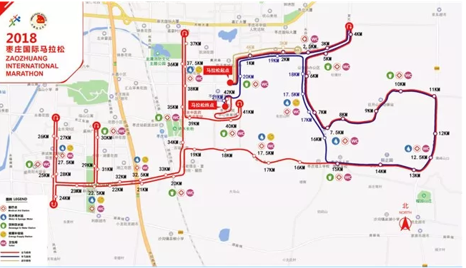 2018枣庄国际马拉松赛道路线图出炉