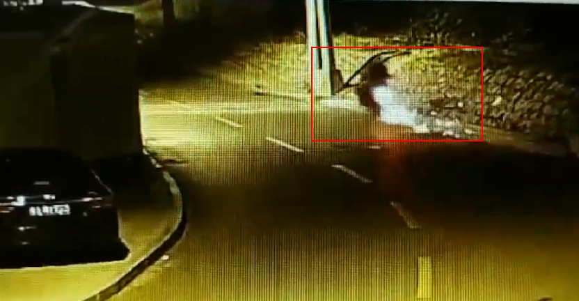 31秒｜孬贼偷电瓶，骑车逃逸撞上电线杆！小腿骨折被逮个正着