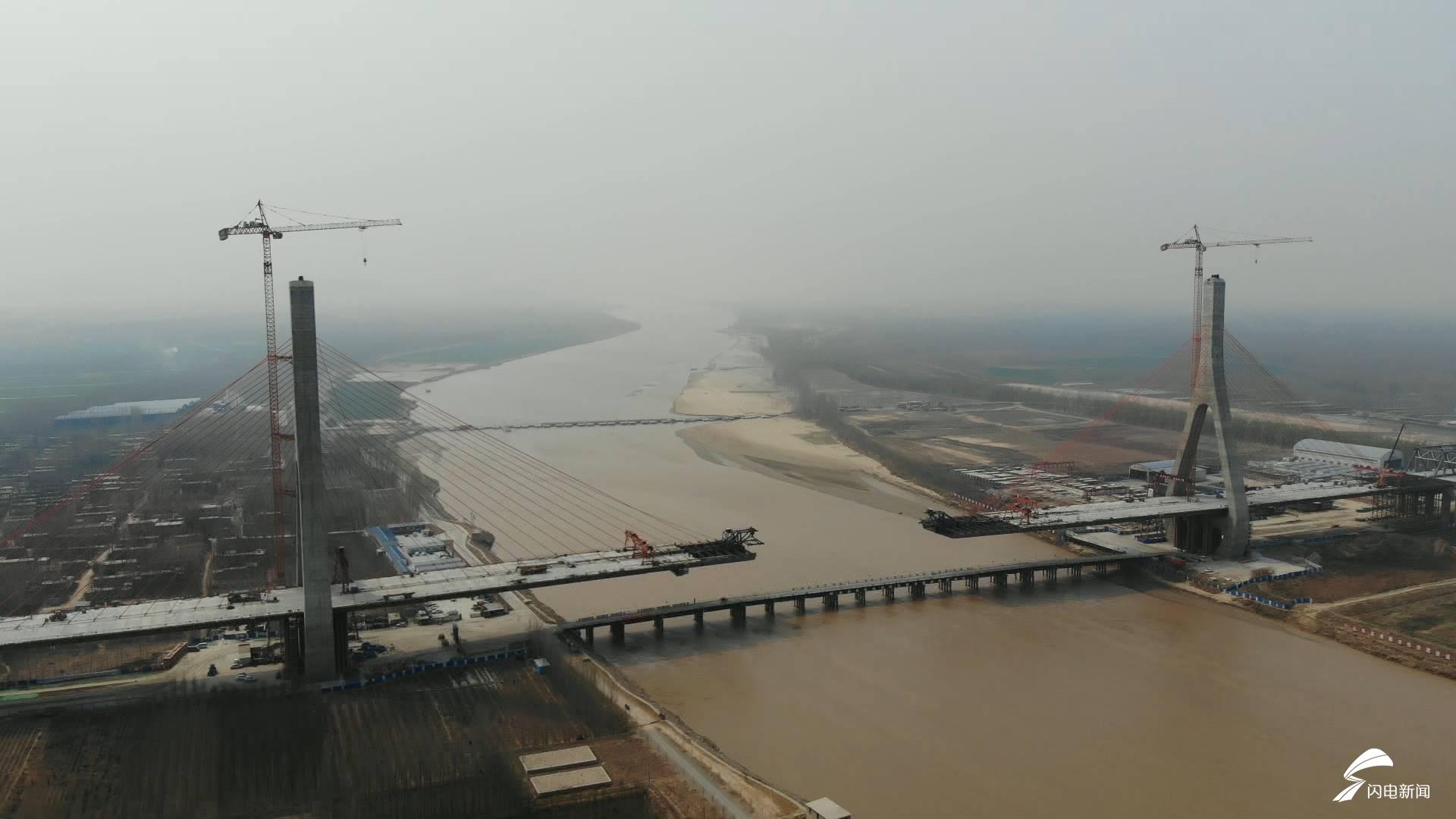 泰东高速黄河大桥9月底完工 主线