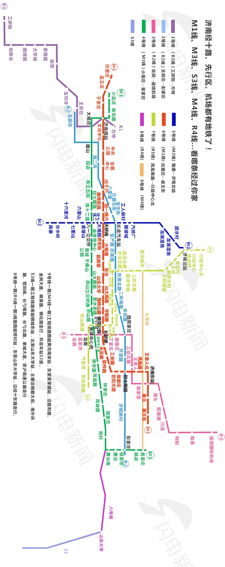 济南经十路,机场都要有地铁了!m1,m3,r4等10条地铁站点图来啦