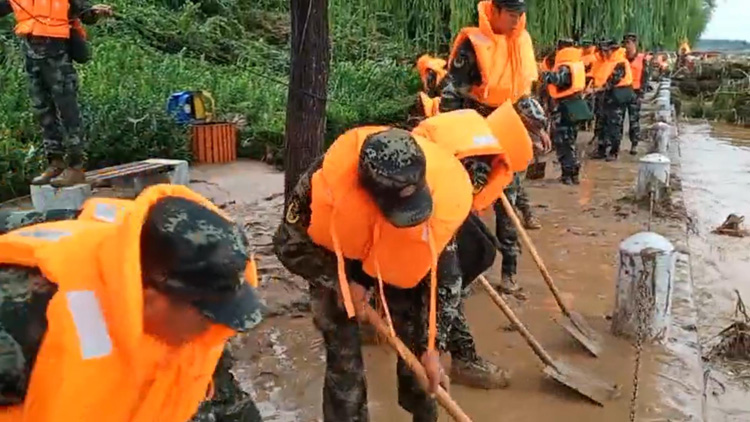 28秒丨人民子弟兵的效率！临朐滨河花园遍地淤泥，百名武警一上午清理完毕