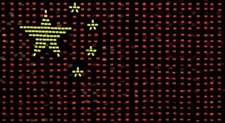 潍坊三千学子用平板电脑组成灯光秀 向祖国深情告白