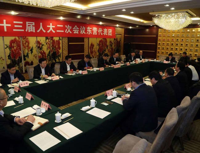 [东营台]省十三届人大二次会议东营代表团举行建团会议