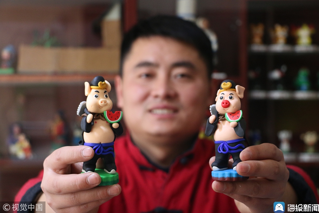 超萌!山东济宁艺人制作2019件面塑小猪作品