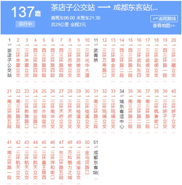 能不能到家全凭运气成都137路公交50个站名难哭网友