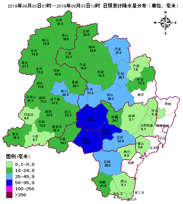 今天早上6时40分日照市气象局发布暴雨红色预警信号东港区多个乡镇