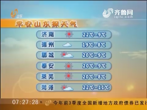 早安山东探天气：山东——11月5日最高温22摄氏度周末适宜出游