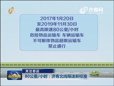 【关注春运】80公里/小时：济青北线限速新标准
