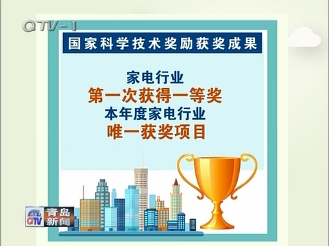 海尔集团荣获中国家电史上第一个国家科学技术进步奖一等奖