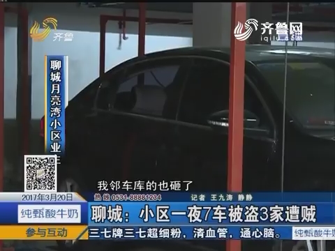 聊城：小区一夜7车被盗3家遭贼
