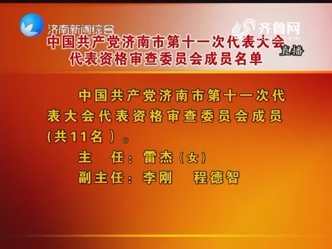 中国共产党济南市第十一次代表大会代表资格审查委员会成员名单