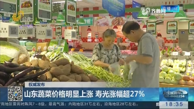 【权威发布】山东蔬菜价格明显上涨 寿光涨幅超27%