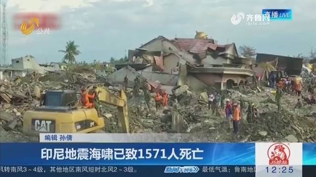 印尼地震海啸已致1571人死亡