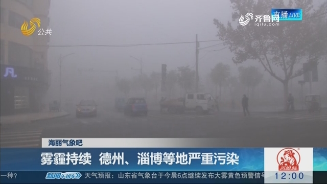 【海丽气象吧】雾霾持续 德州、淄博等地严重污染