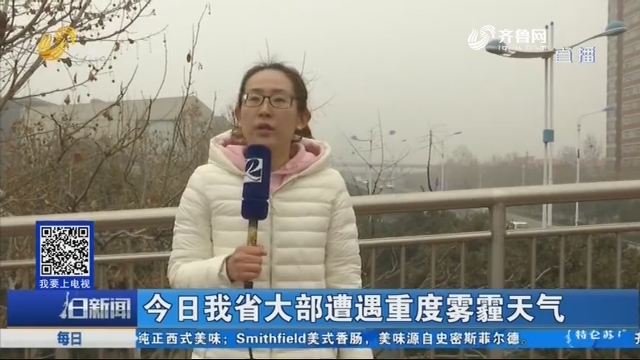 1月13日山东省大部遭遇重度雾霾天气