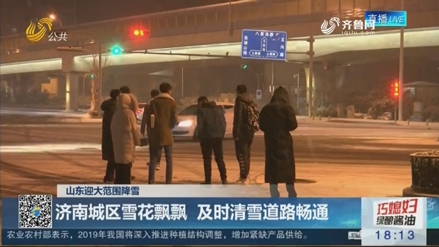 【山东迎大范围降雪】济南城区雪花飘飘 及时清雪道路畅通