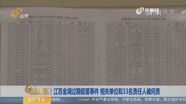 【昨夜今晨】江苏金湖过期疫苗事件 相关单位和33名责任人被问责
