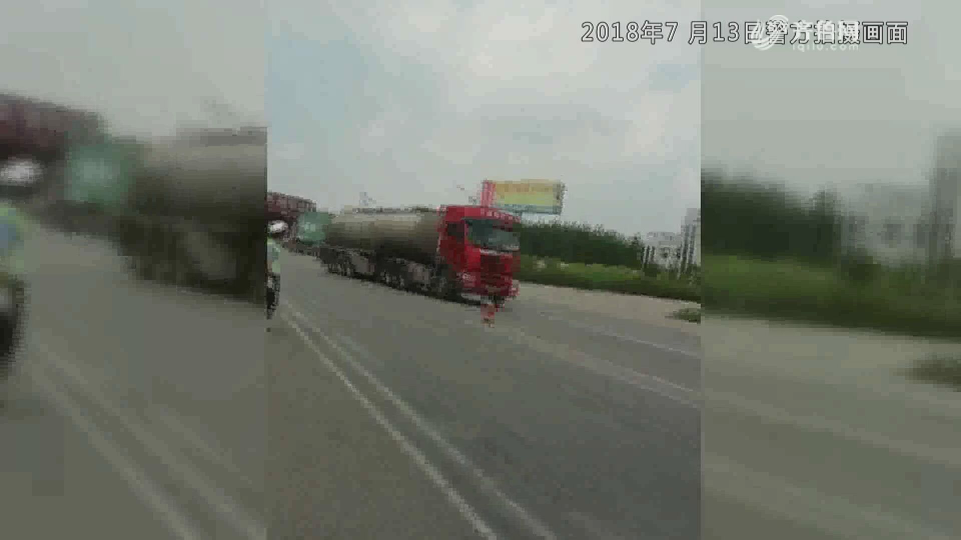 潍坊：逆行闯卡逃跑！大货车司机被拘留