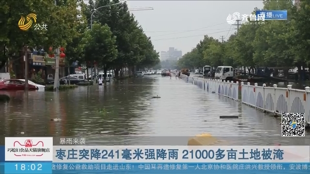 【暴雨来袭】枣庄突降241毫米强降雨 21000多亩土地被淹