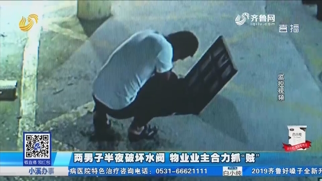 济南：两男子半夜破坏水阀 物业业主合力抓“贼”