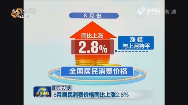 【联播快讯】8月居民消费价格同比上涨2.8%