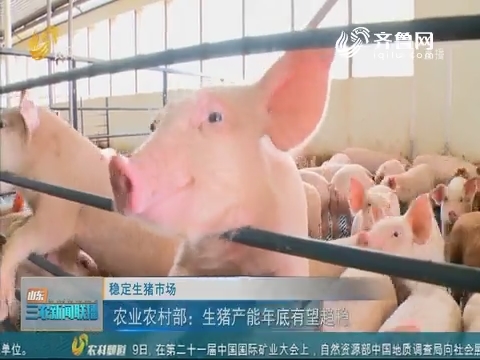 【稳定生猪市场】农业农村部：生猪产能年底有望趋稳