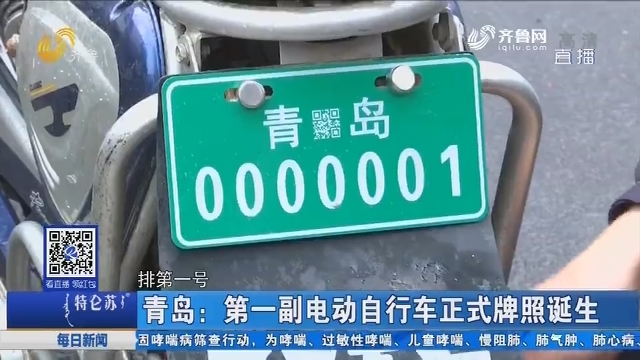 青岛：第一副电动自行车正式牌照诞生
