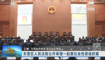 《法院在线》12-21播出《东营区人民法院公开审理李辉、曹令令等24人组织、领导、参加黑社会性质组织案》