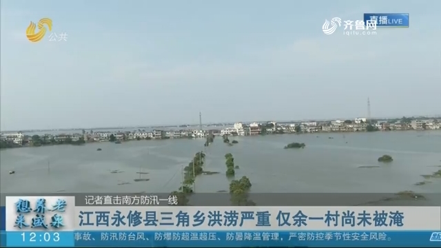 江西永修县三角乡洪涝严重 仅余一村尚未被淹