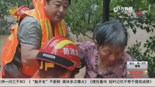 【防汛进行时】临沂强降雨四人洪水中抱树 消防紧急救援