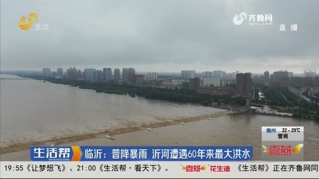 临沂：普降暴雨 沂河遭遇60年来最大洪水