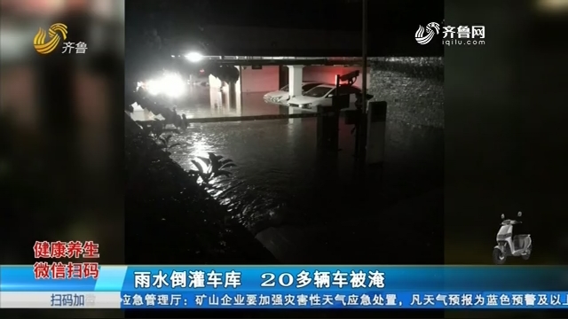 济宁：雨水倒灌车库 20多辆车被淹