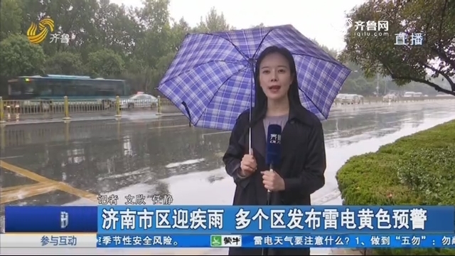 济南市区迎疾雨 多个区发布雷电黄色预警