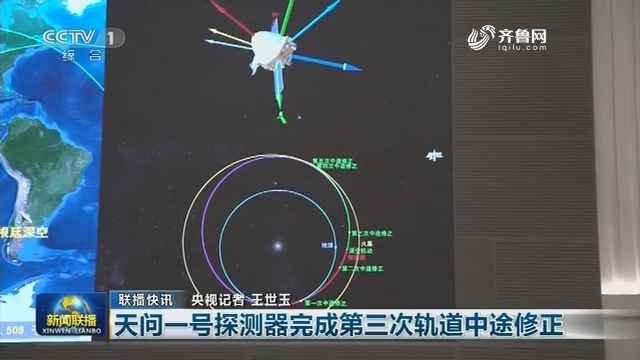 【联播快讯】天问一号探测器完成第三次轨道中途修正