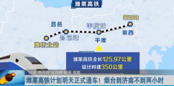 潍莱高铁计划明天正式通车！