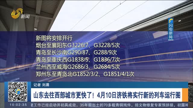 山东去往西部城市更快了！4月10日济铁将实行新的列车运行图