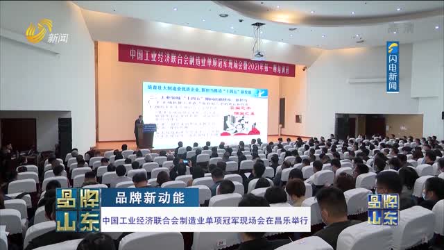 【品牌新动能】中国工业经济联合会制造业单项冠军现场会在昌乐举行