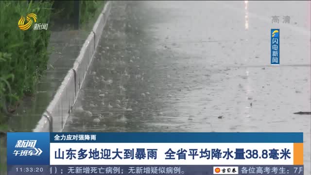 【全力应对强降雨】山东多地迎大到暴雨 全省平均降水量38.8毫米