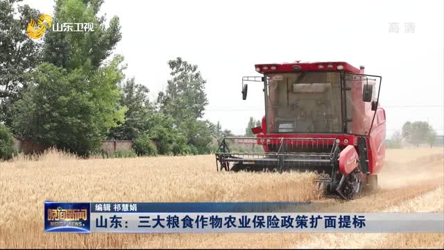 山东：三大粮食作物农业保险政策扩面提标