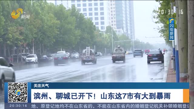 【关注天气】滨州、聊城已开下！山东这7市有大到暴雨