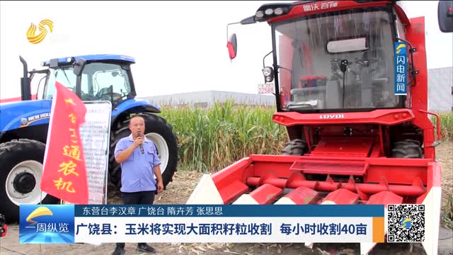 广饶县：玉米将实现大面积籽粒收割 每小时收割40亩