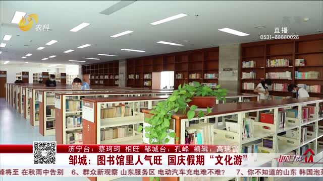 邹城：图书馆里人气旺 国庆假期“文化游”