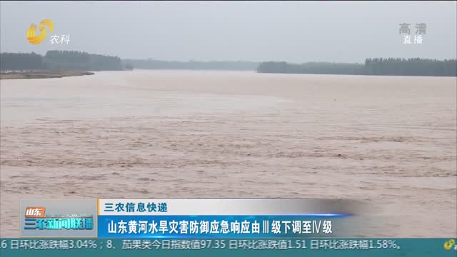【三农信息快递】山东黄河水旱灾害防御应急响应由Ⅲ级下调至Ⅳ级