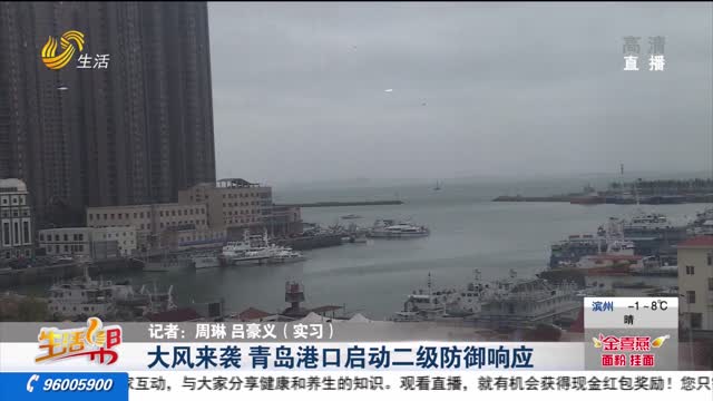 大风来袭 青岛港口启动二级防御响应