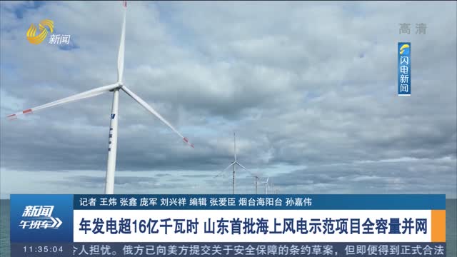 年发电超16亿千瓦时 山东首批海上风电示范项目全容量并网