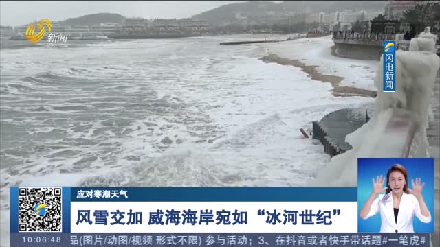 【应对寒潮天气】风雪交加 威海海岸宛如“冰河世纪”
